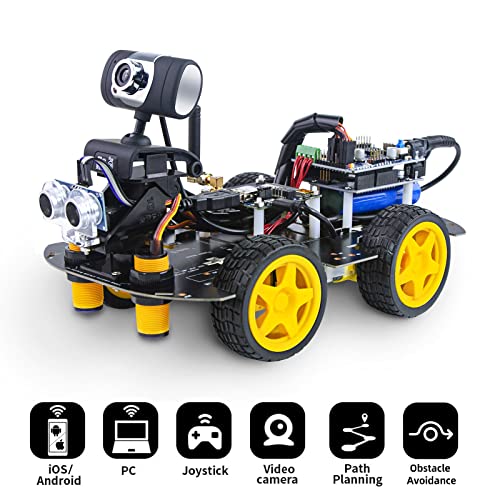 XiaoR Geek WiFi Smart Robot Car Kit with UNO R3, Line Tracking and Obstacle Avoidance Ultrasonic Sensor, HD Camera Wireless RC Intelligent Educational Toy Car Robotic Kit for Arduino Learner (Upgraded Version) - Image 2