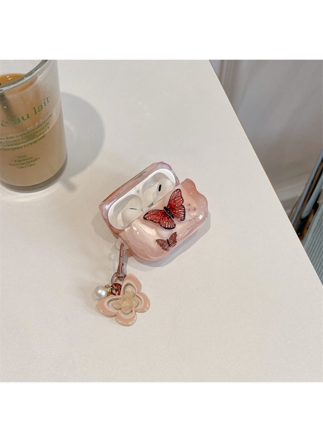 Generic - Brown Stereo Butterfly For Airpods Pro2 For Apple Bluetooth Wireless 1/2/3 Generation Headset Cute Female-Color:Brown Three-dimensional Butterfly Earphone Cover (single Shell)-Applicable Models:Airpods 4 - Image 1