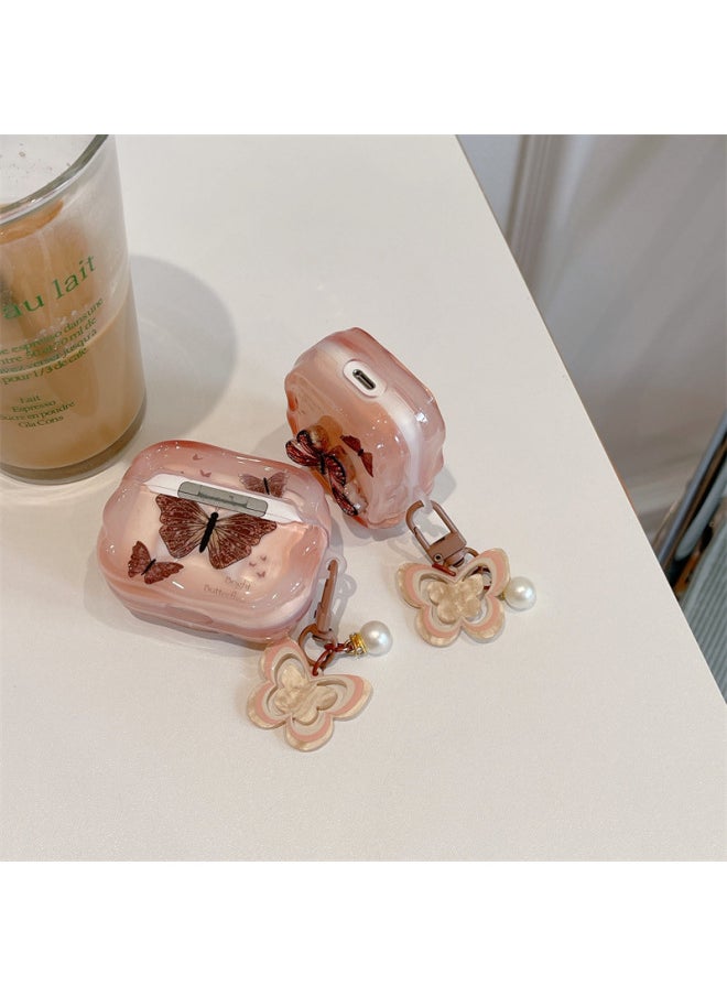 Generic - Brown Stereo Butterfly For Airpods Pro2 For Apple Bluetooth Wireless 1/2/3 Generation Headset Cute Female-Color:Brown Three-dimensional Butterfly Earphone Cover (single Shell)-Applicable Models:Airpods 4 - Image 1