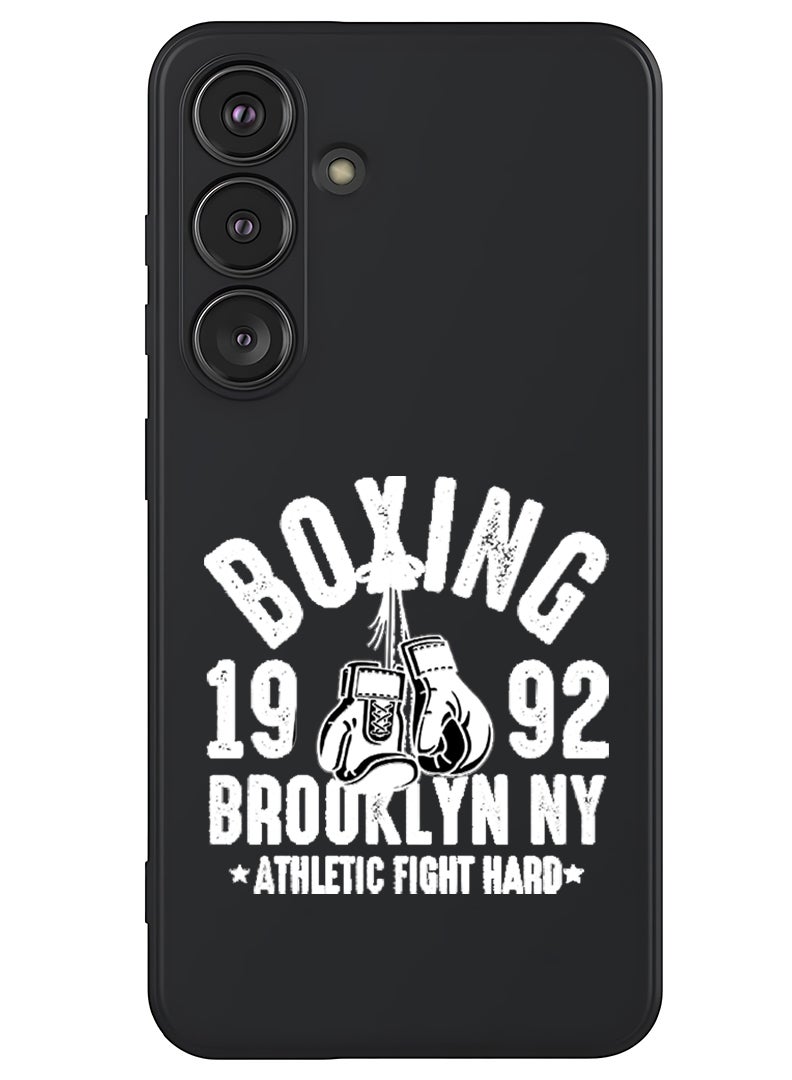 Theodor Protective Slim Fit Case Liquid Silicone Cover with Full Body Protection Anti-Scratch Shockproof Case For Samsung Galaxy S25 Plus (Black) - Boxing Brooklyn - White - Image 1