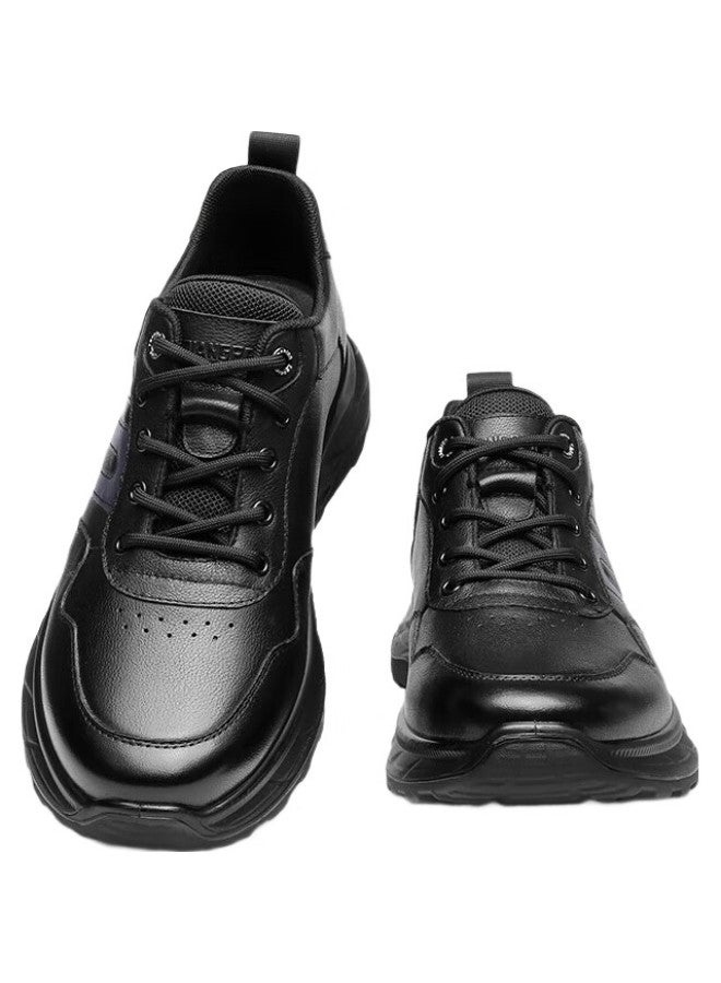 Strongman Business Casual Shoes, Breathable And Comfortable, Top-Grain Leather, Men'S Shoes, Simple Commuter Style, Jda73227, Black, Size 43 - Image 3