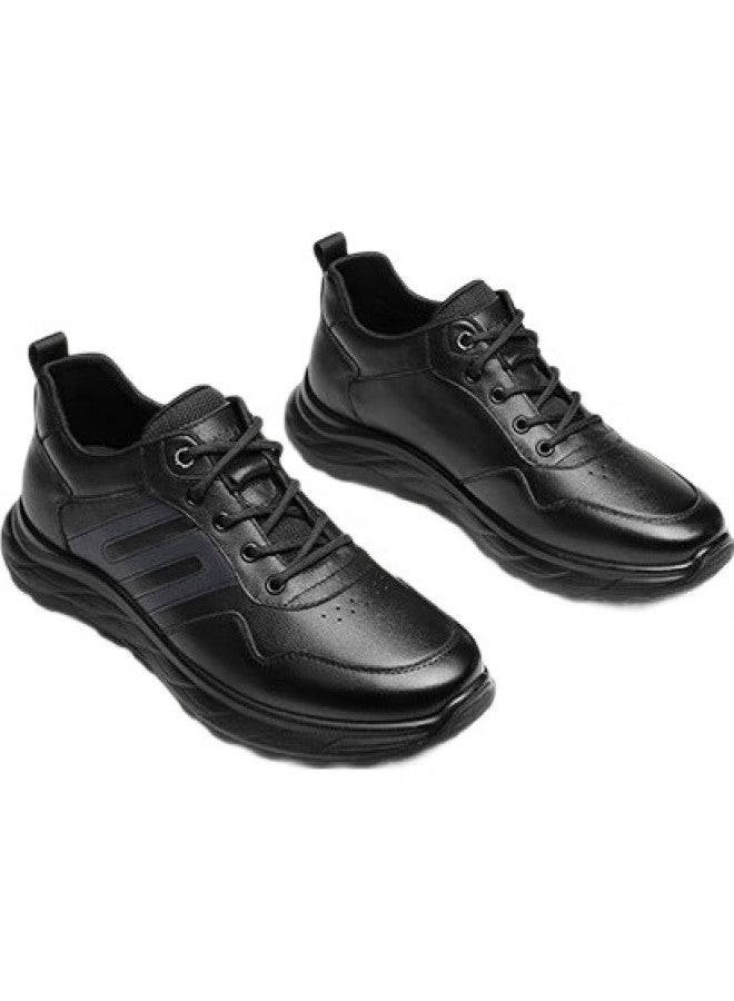 Strongman Business Casual Shoes, Breathable And Comfortable, Top-Grain Leather, Men'S Shoes, Simple Commuter Style, Jda73227, Black, Size 43 - Image 1