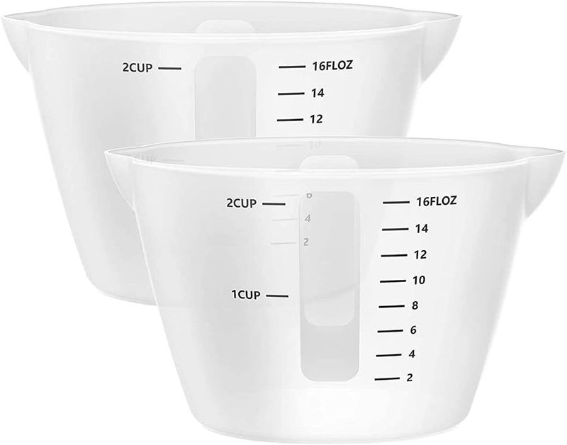 Silicone Measuring Cups, Resin Mixing Pouring Cups for Epoxy Set of 2, Resin Jewelry Making, Non Stick Reusable Craft Measuring Cups 16 OZ - Image 1