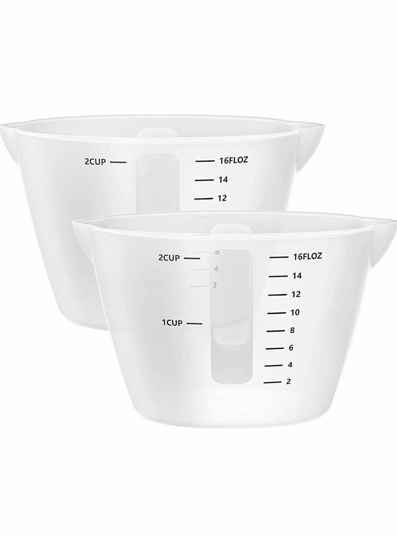 SYOSI - Silicone Measuring Cups, Resin Mixing Pouring Cups for Epoxy Set of 2, Resin Jewelry Making, Non Stick Reusable Craft Measuring Cups 16 OZ - Image 1