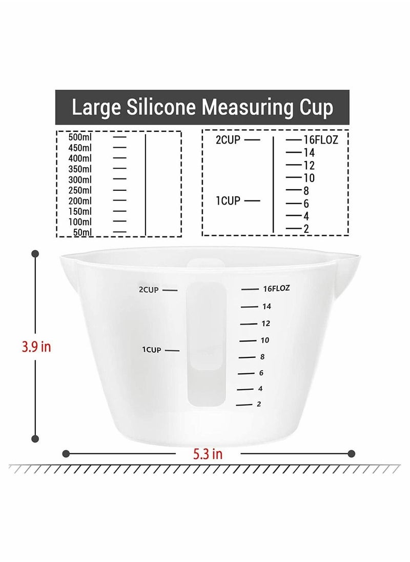 SYOSI - Silicone Measuring Cups, Resin Mixing Pouring Cups for Epoxy Set of 2, Resin Jewelry Making, Non Stick Reusable Craft Measuring Cups 16 OZ - Image 1