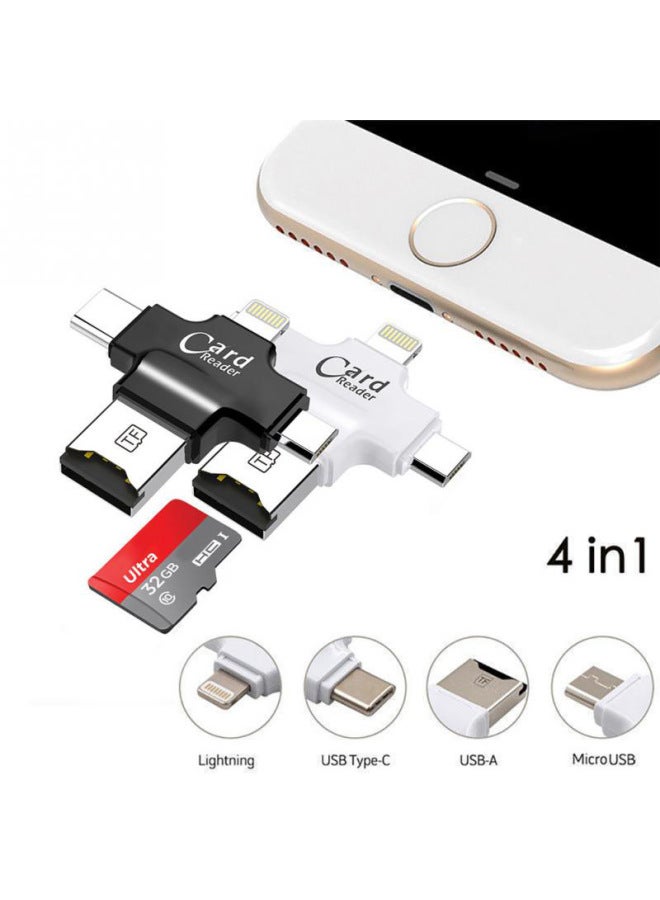 نيوترل قارئ بطاقات متعدد الوظائف OTG لأجهزة آي فون وأندرويد مع محول من نوع Type-C رباعي الواحد - Image 3