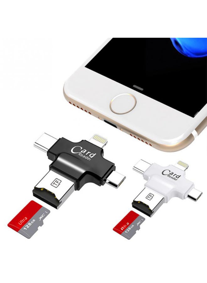 نيوترل قارئ بطاقات متعدد الوظائف OTG لأجهزة آي فون وأندرويد مع محول من نوع Type-C رباعي الواحد - Image 2