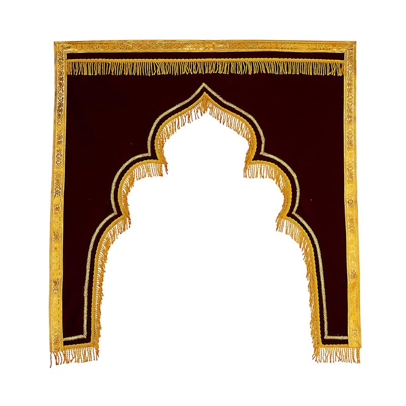 PRIYAKANT SAFAWALA PRIYAKANT SAFAWALA Ganpati Decoration Background Maroon Colour Kamani Ideas At Home Door Festival Temple And Ganesh Chaturthi Special Decoration Use It 5Feet X 5 Feet