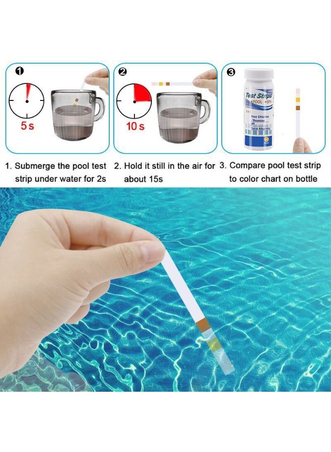 Zalava 50 Strips 3 in 1 Pool & SPA Water Test Strips, Test Free Chlorine/Bromine, pH, Total Alkalinity, Accurate Rapid Water Quality Testing Kit for Swimming Pool, Hot Tub, Jacuzzi - Image 5