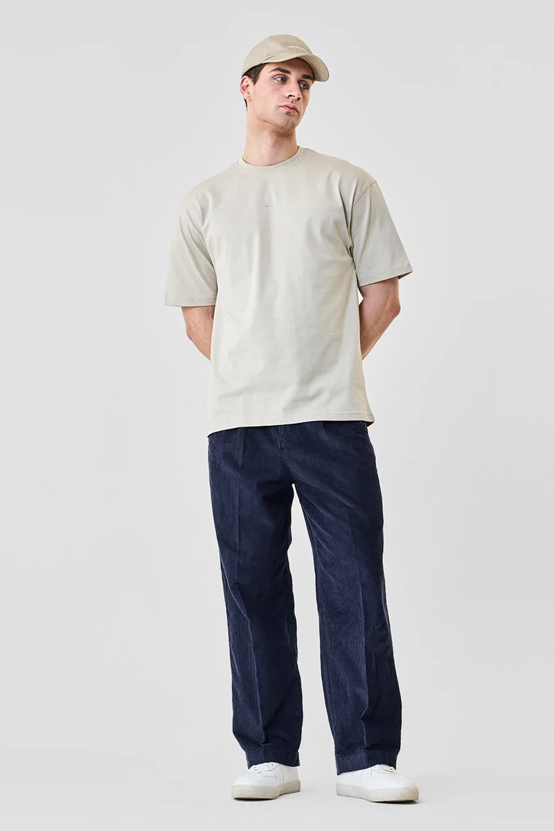 SNITCH بنطلون مخمل واسع مطوي