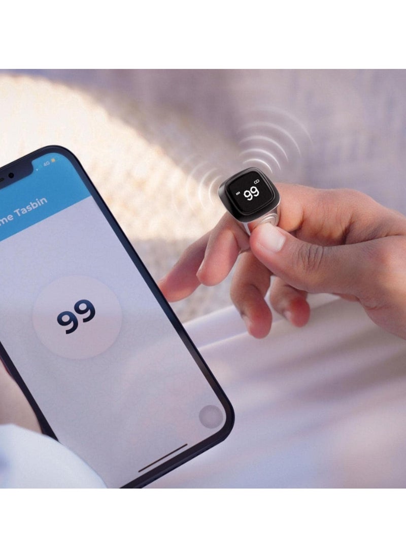Generic - Smart Dhikr Ring, with Bluetooth Connectivity Exclusive IQIBLA App, Vibration Reminder, Tasbeeh Counter and 5 Daily Prayer Reminders, Specially Customized for Arab Middle East Countries - Image 1