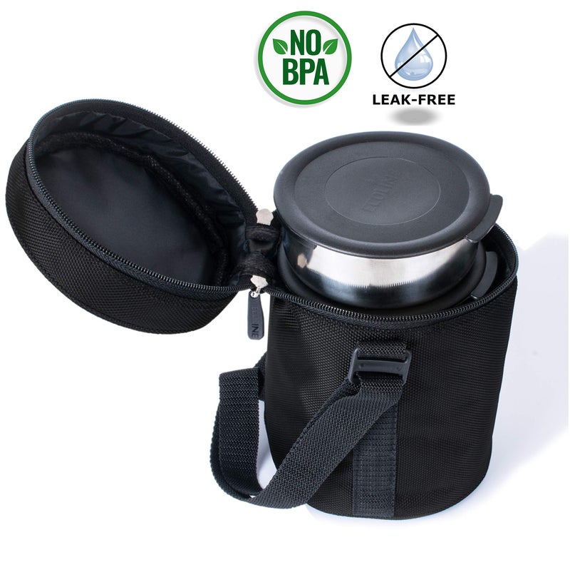 Ecoline V4 Lunch Box Stainless Steel,Capacity 1400ml(2 containers 400ml, 2 containers 300ml) Black - Image 4