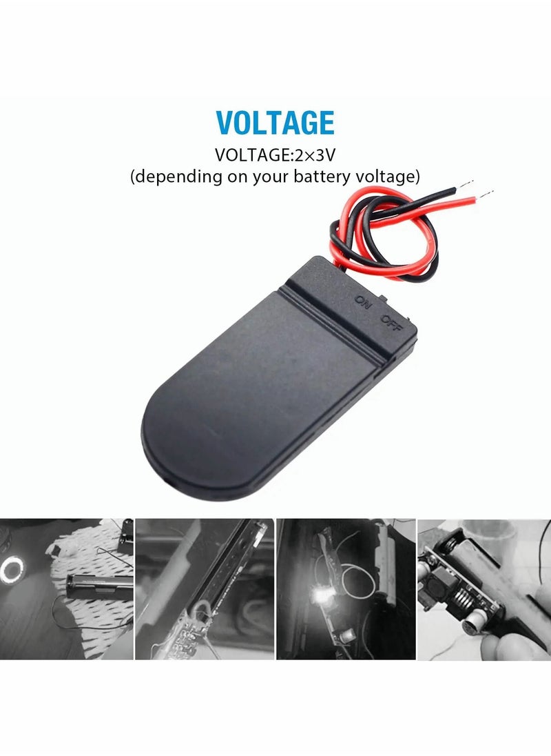 Excefore - 2 x 3V CR2032 Button Coin Cell Battery Holder with Leads On Off Switch 6 Pcs - Image 1