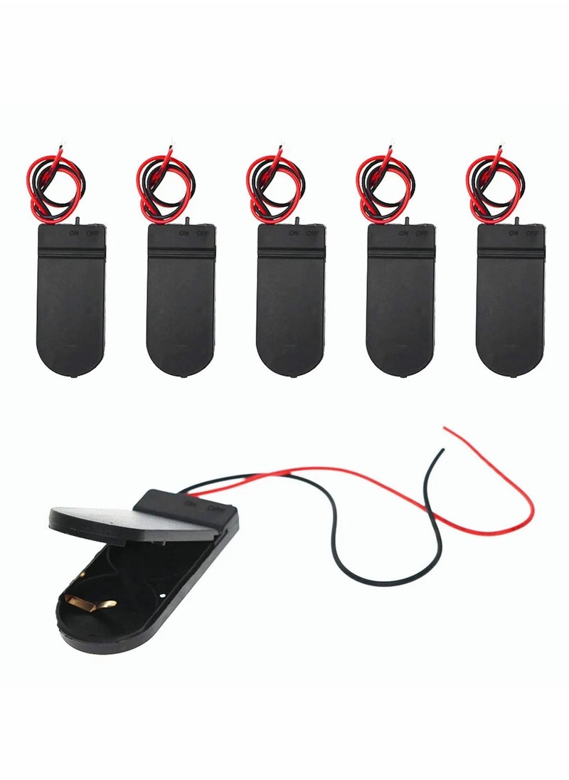 Excefore - 2 x 3V CR2032 Button Coin Cell Battery Holder with Leads On Off Switch 6 Pcs - Image 1
