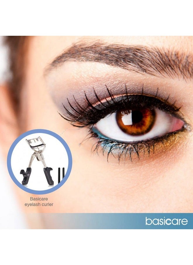 بيسيكير مجموعة Basicare Precision Duo: عبوة من 2 مكبس رموش احترافي للحصول على رموش رائعة، مكبس رموش مطلي بالكروم مع قبضة بلاستيكية غير قابلة للانزلاق، مكبس الرموش يتضمن 4 وسادات مطاطية إضافية (عبوة من 2)  - Image 4