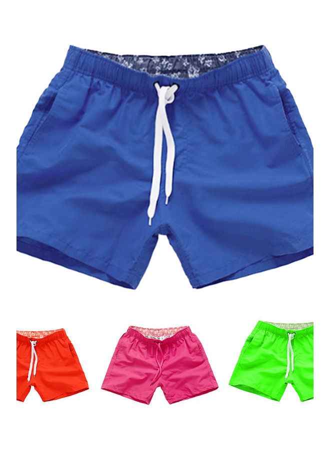 Loquat Summer Drawstring Beach Shorts Cyan - Image 2