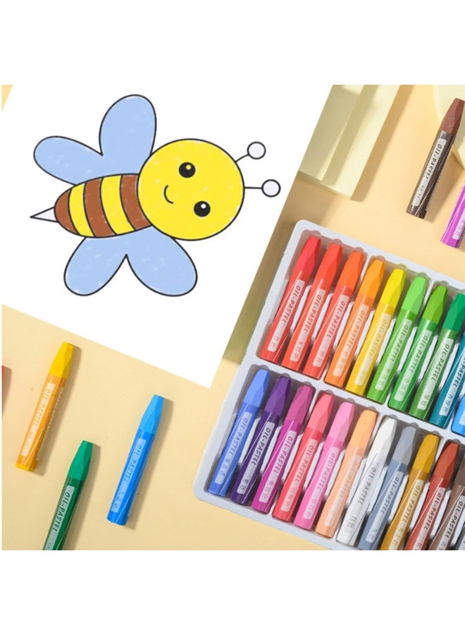 Oil Pastel 24 Assorted Colors,Oil Pastels for Kids Indoor Activities At Home,Soft oil Pastel Crayons Suitable for Artists Beginners Students Art Painting - Image 4