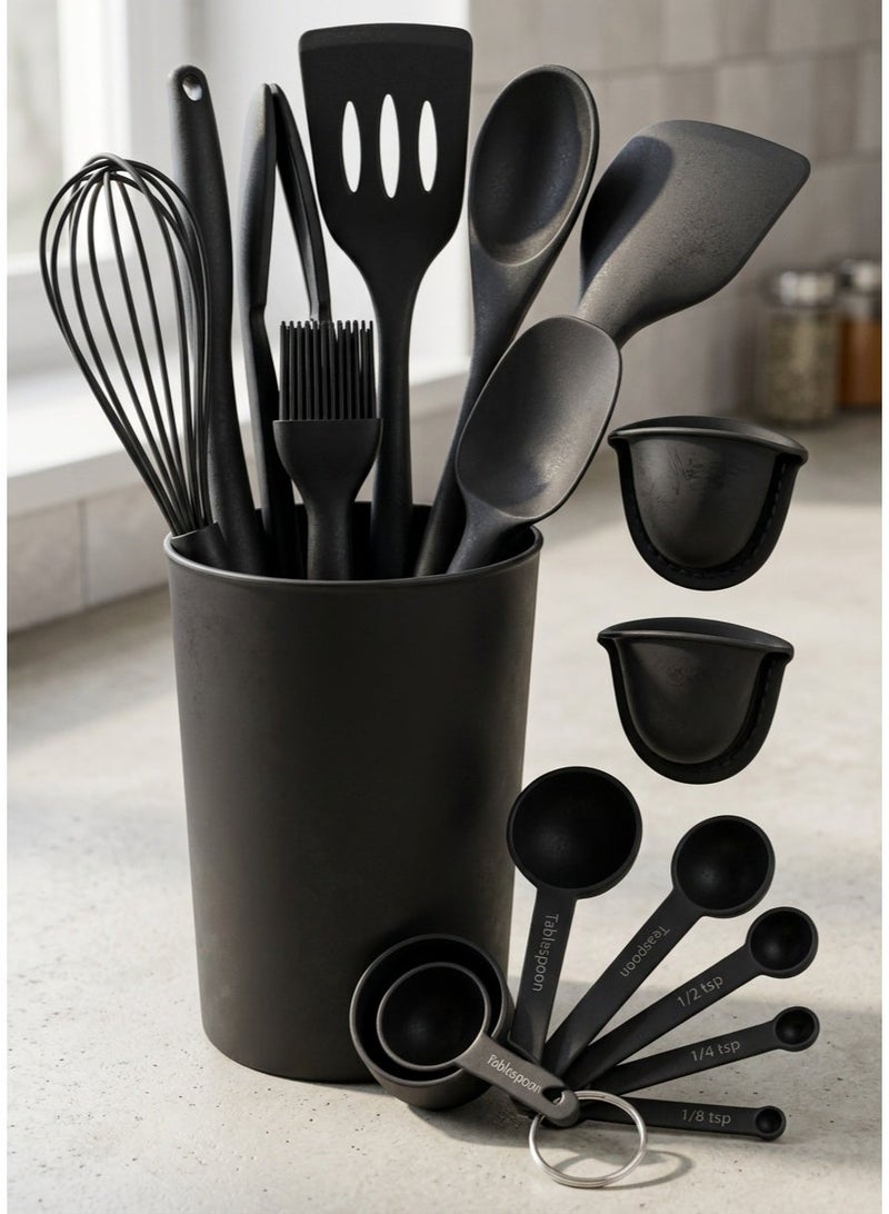 Zefzon 21-Piece Silicone Kitchen Utensils Set, Heat Resistant Cooking Tools for Non-Stick Cookware, Easy to Clean Kitchen Baking Kit - Image 1