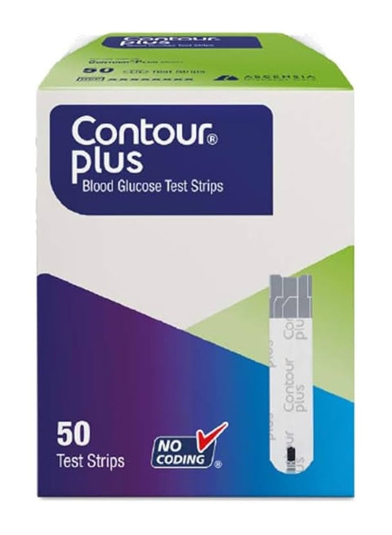 Contour Plus Blood Sugar Test Strips (50 Pack) | Easy to Use & Accurate