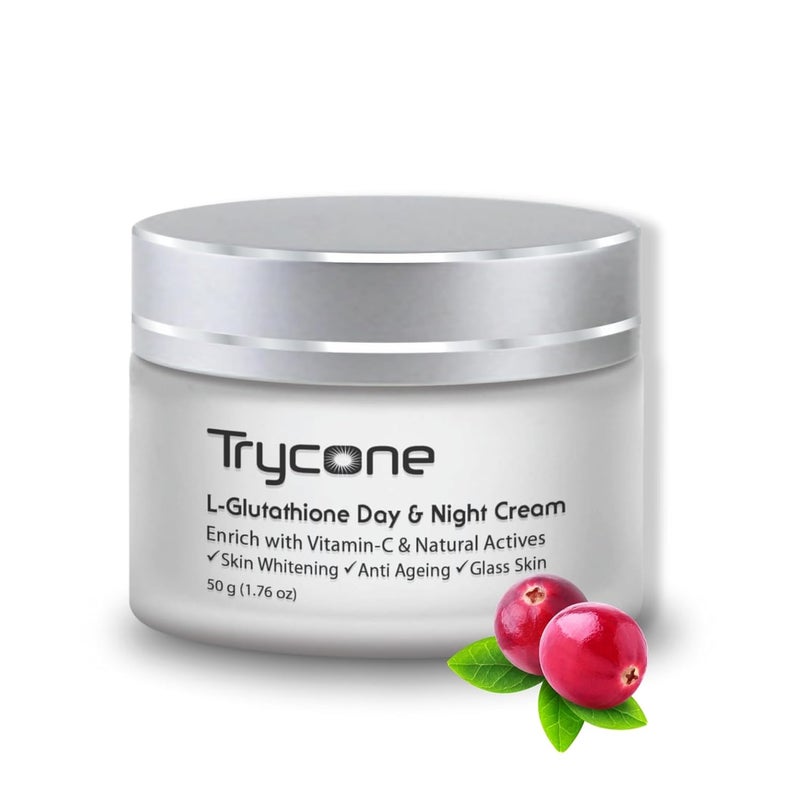 TRYCONE L Glutathione And Vitamin C Day  Night Moisturizer Cream For Face Anti Aging Dark Spots Removal Enrich With Kojic Acid And Natural Actives 50 Gm - Image 1