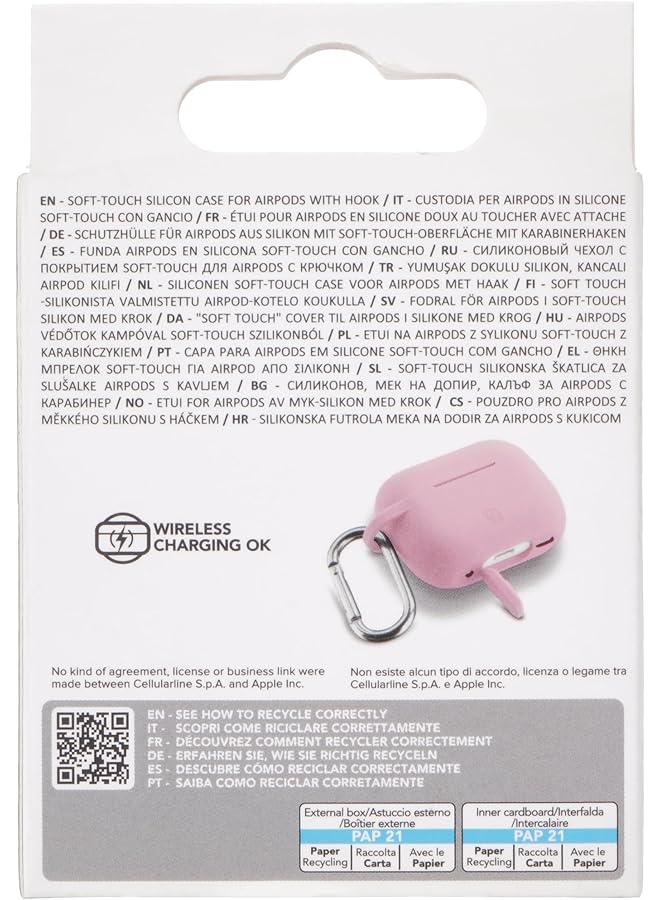 سيلولار لاين حافظة ارتدادية لسماعات ايربودز برو 2 باللون الوردي - Image 3