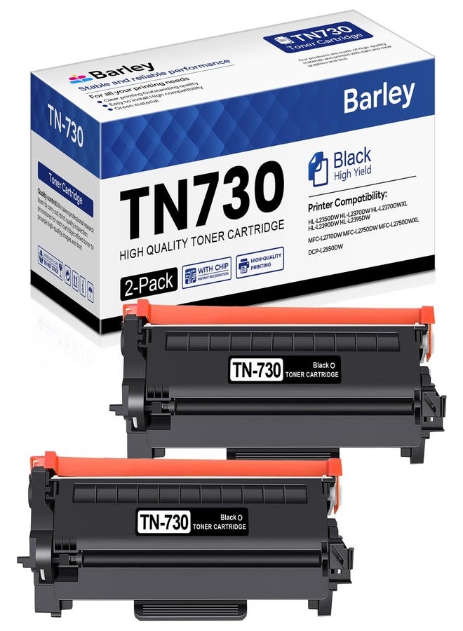 Barley TN730 TN-730 Toner Cartridge Black Compatible TN730 Toner Replacement for Brother TN-730 DCP-L2550DW MFC-L2750DW MFC-L2710DW Toner Printer (2-Pack). - Image 1