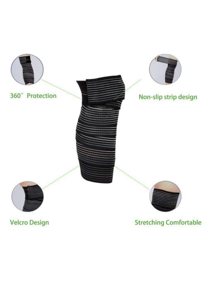 HAVFUN Extra Long Elastic Knee Wrap Compression Bandage Brace Support for Legs, Plantar Fasciitis, Stabilising Ligaments, Joint Pain, Squat, Basketball, Running, Tennis, Soccer, Football - Image 2