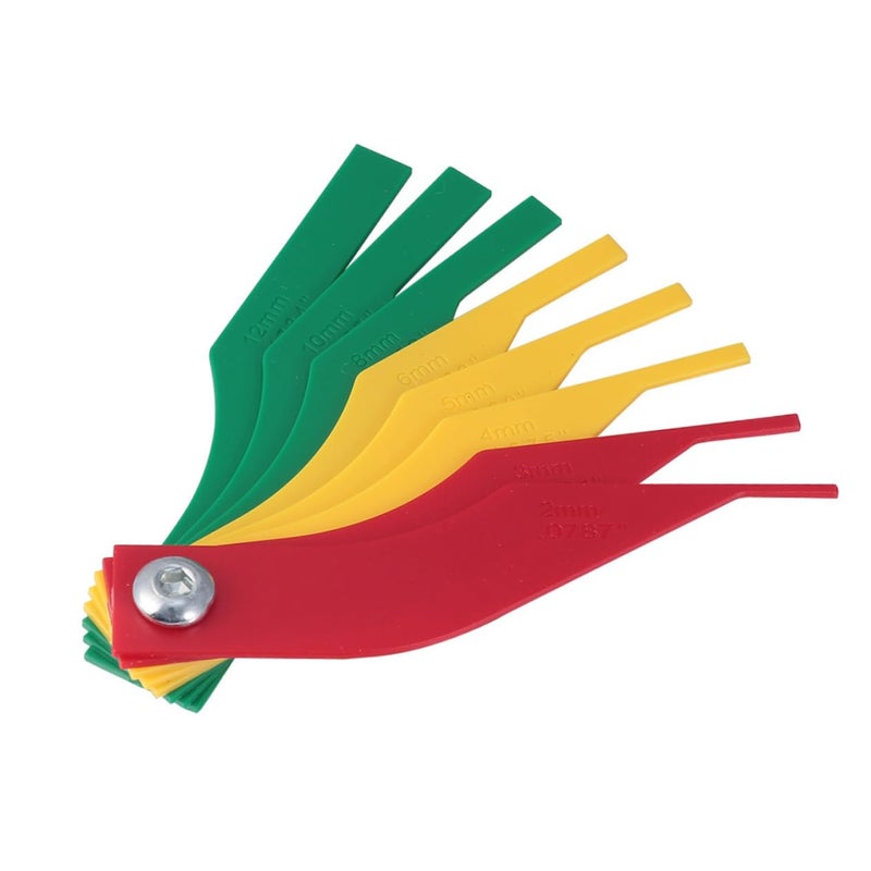 أداة قياس سمك وسادة الفرامل 2 قطعة مسطرة قياس بلاستيكية متينة للسيارات - Image 2