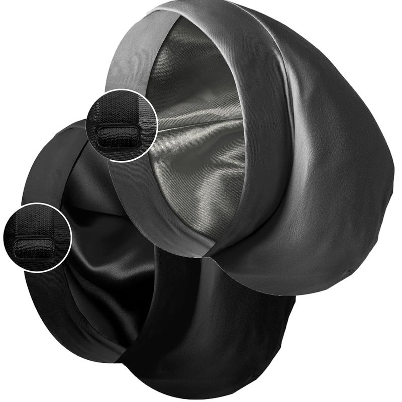 Blueelf Satin Bonnet Silk Lined Sleep Cap- Adjustable Hair Cover for Women Men Frizzy Hair Night Cap Patients Care - Image 1