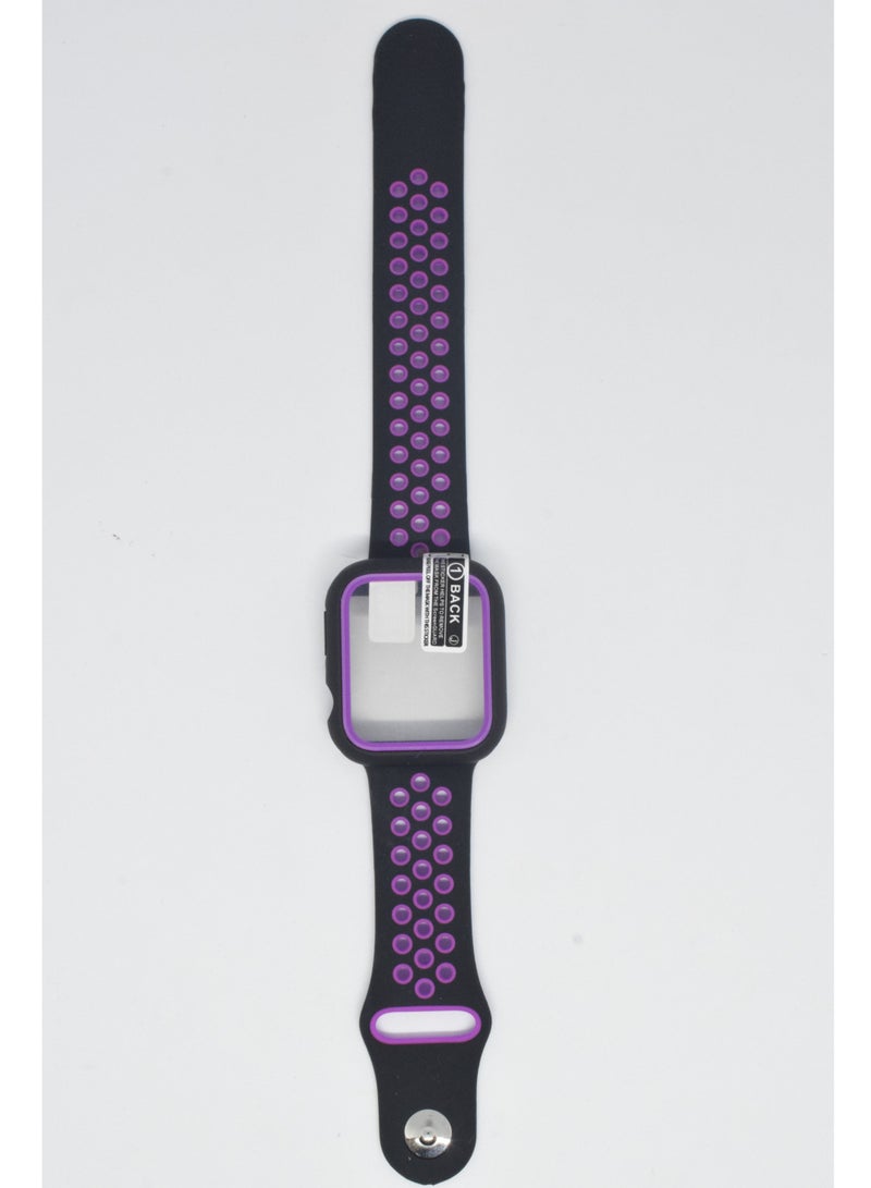 BORTONY Replacement Watch Band With Protective Screen Cover For Apple Series 7/6/5 Size 40/41mm - Image 2