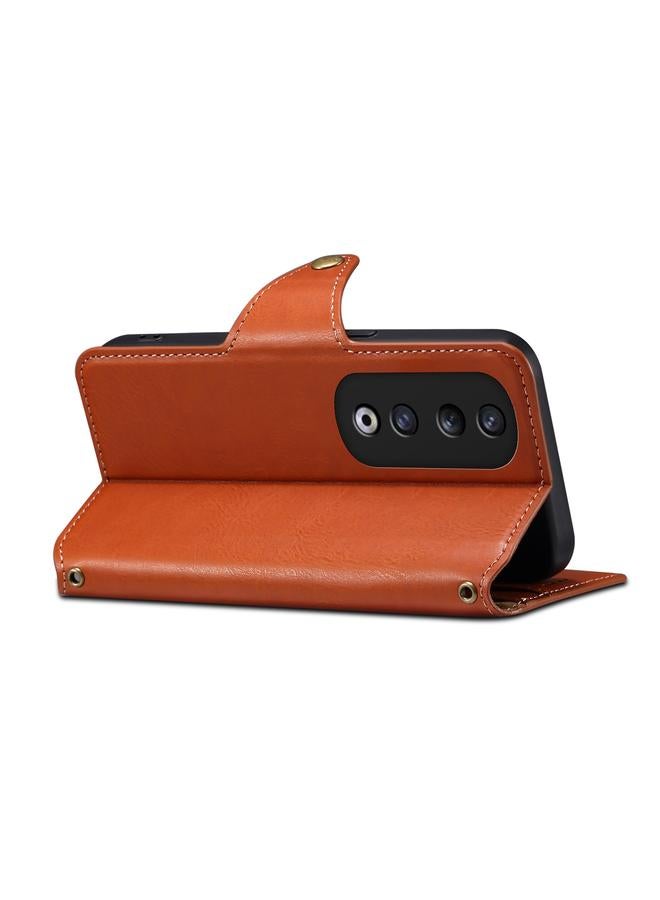 Denior Case For Honor 90 Pro Cowhide Texture Wallet Style Leather Phone Case - Image 5