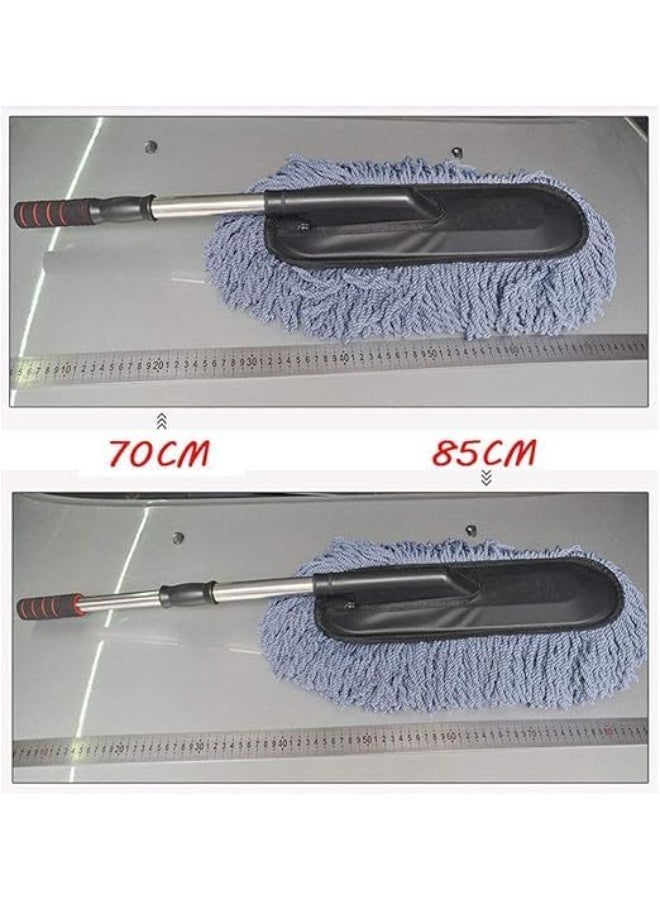 Car Wash Brush and Duster Mop with Telescopic Handle - Soft Microfiber, No Scratch, Removable Head, Interior and Exterior Cleaning Tool for Cars and Home 70cm Extends to 85cm  - Image 4