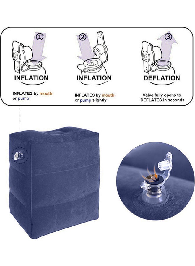 Inflatable Foot Rest Travel Pillow Blue 45x40x25cm - Image 5