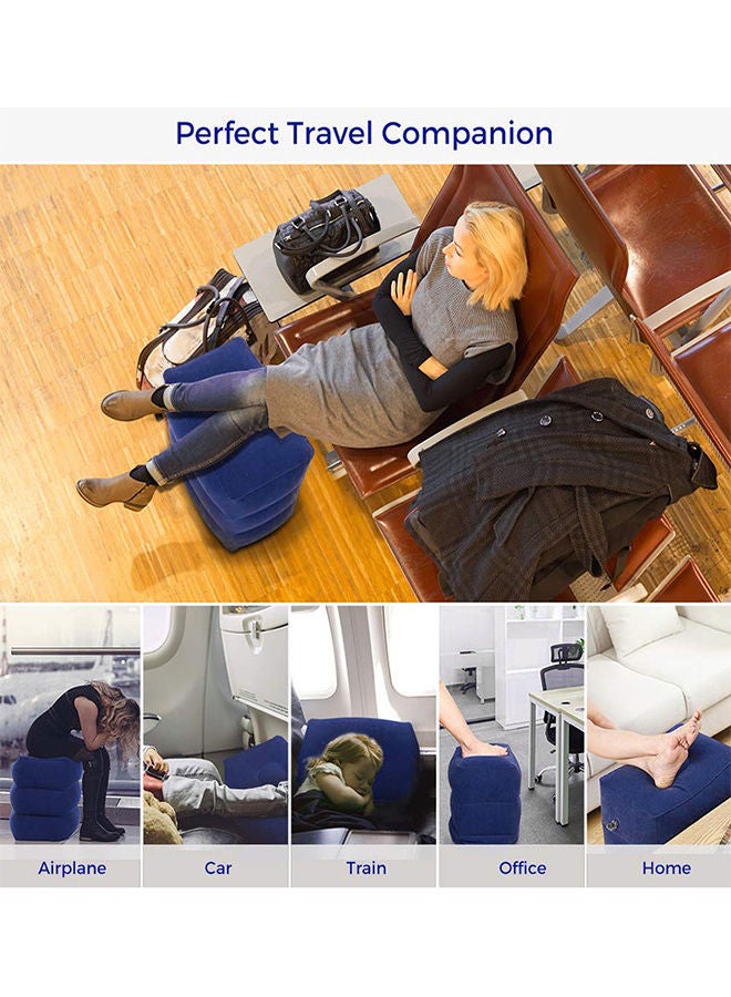 Inflatable Foot Rest Travel Pillow Blue 45x40x25cm - Image 3
