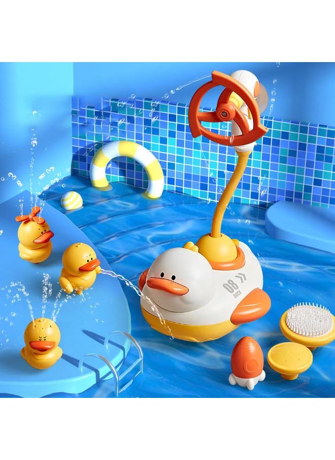 NIBEMINENT - Spraying Duck Bath Toy Cute Shape Plastic Waterproof Electric Spray Water for Shower B Set - Image 1
