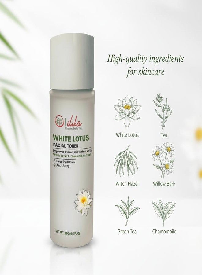ILIKA White Lotus Face Toner with Witch Hazel & Green Tea | Hydrating & Refreshing Skin Toner | Alcohol-Free Daily Skincare | 100 ml - Image 3