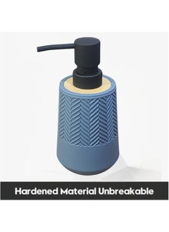 Happy Home Round Soap Dispenser with Bamboo Touch Perfect for Kitchen and Bathroom 250ml-Blue  - Image 4