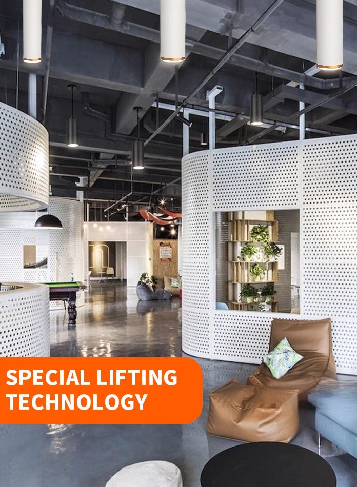 Vmax Modern Pendant Light Ceiling Lamp, 3000K Warm White, Hanging LED Tube Light, Chandelier Spot Light, for Kitchen, Bedroom, Living Room –  (White, 40W 7 * 22.8mm, Warm White) - Image 3