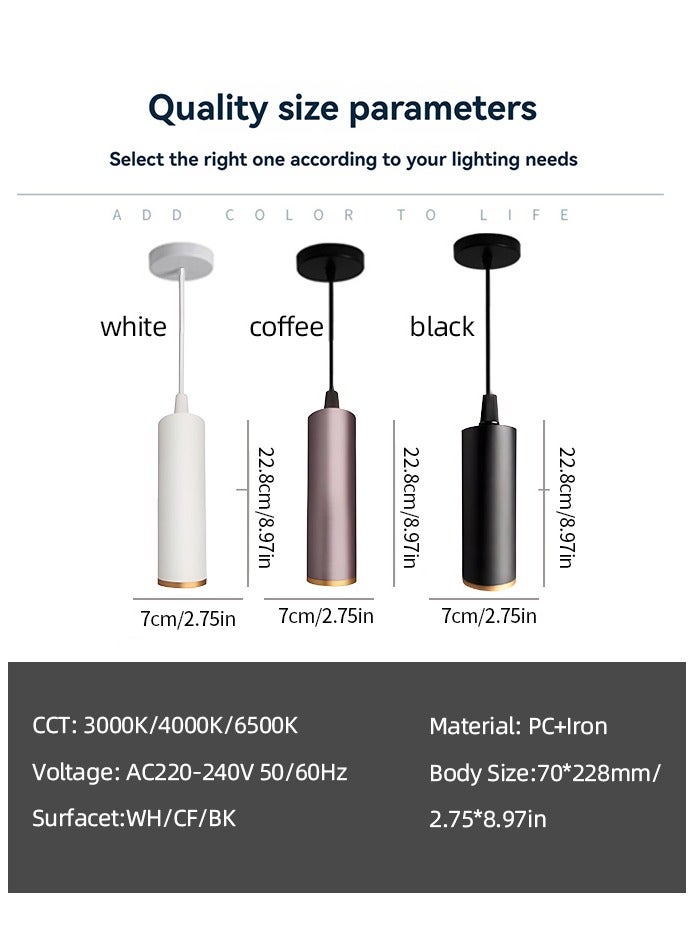 Vmax Modern Pendant Light Ceiling Lamp, 3000K Warm White, Hanging LED Tube Light, Chandelier Spot Light, for Kitchen, Bedroom, Living Room –  (White, 40W 7 * 22.8mm, Warm White) - Image 5