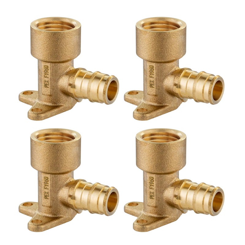 Pack of 4 EFIELD Pex A Full Flow Expansion Fitting 12x 12 Female NPT Dropear Elbow ONLY For PexA Tubing Connection ASTM F1960PEX19601164PCS