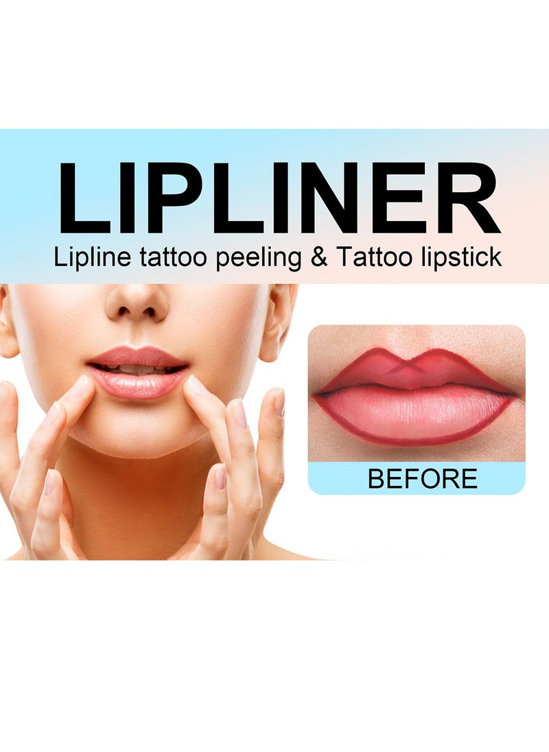 OUHOE Lipline Tattoo Peeling Tattoo Lipstick, Peel-Off Lip Liner Pencil, Waterproof Lip Shape Definer Easy to Apply for Women, Red  - Image 2