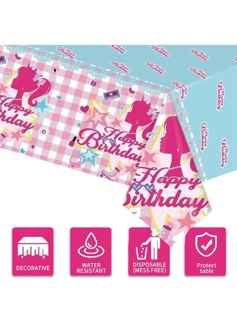 Soofam 141 PCS Pink Princess Birthday Party Supplies, Pink Girl Birthday Party Supplies,Pink Doll Party Derocations for barbie Party Serves 20 Guests Plates and Napkins Cup (barbie) - Image 5