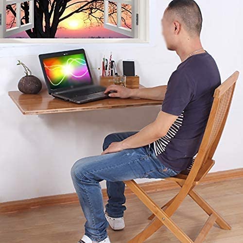 Generic Indian Decor 95160 WallMounted Folding Work from Home DeskComputer DeskWork StationDining DeskFolding Floating Laptop Desk Space Saving Table for Study Brown 60x35CM Made in India  - Image 3