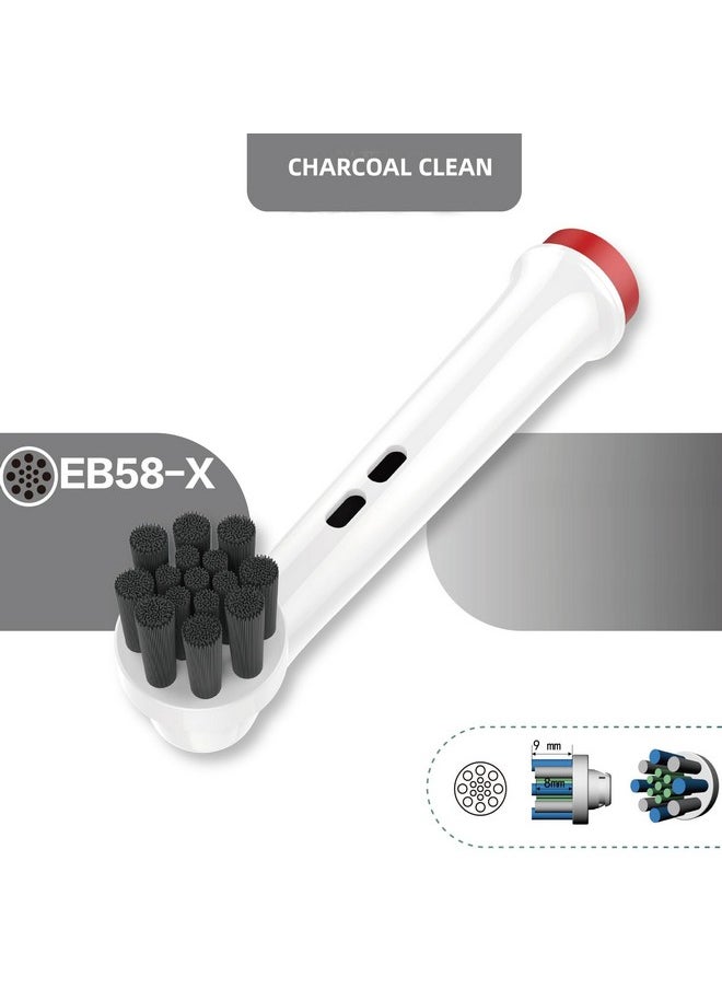 VWONST - Replacement Toothbrush Heads Compatible With Oral-B Braun Electric Toothbrushes, Black, Bamboo-Charcoal Infused Bristles Refills For 3756 3757 3765 3744 3709 3762 4704 4739 4729 (8) - Image 1