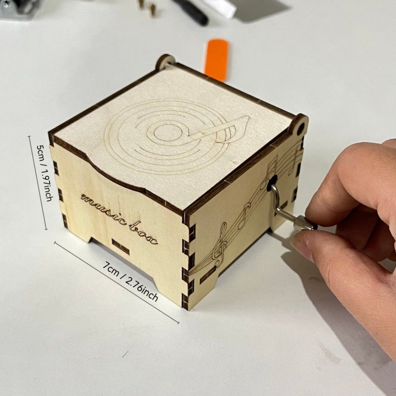 طقم صندوق الموسيقى اليدوي (STEM) - Puzzle خشبي ثلاثي الأبعاد - هدية حرفية علمية - Image 2
