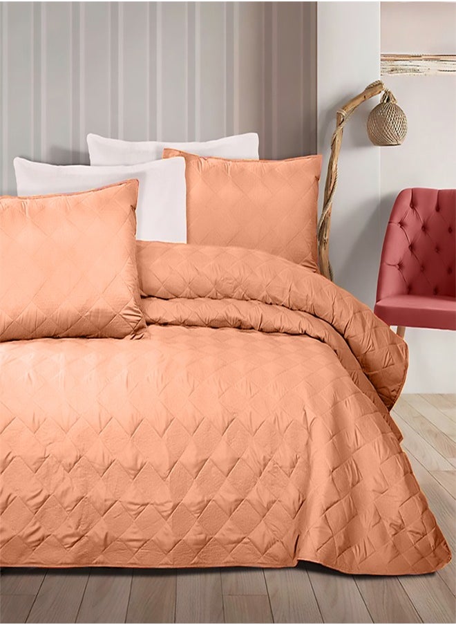PACHA HOME - Plain summer coverlet - Capetonian tailoring - Color: Coral . - Image 1