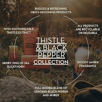 Scottish Fine Soaps Mens Grooming Thistle Black Pepper AllInOne Wash Refill 12L EcoFriendly Body Wash Refill with Magnesium and Oat Extract - Image 2