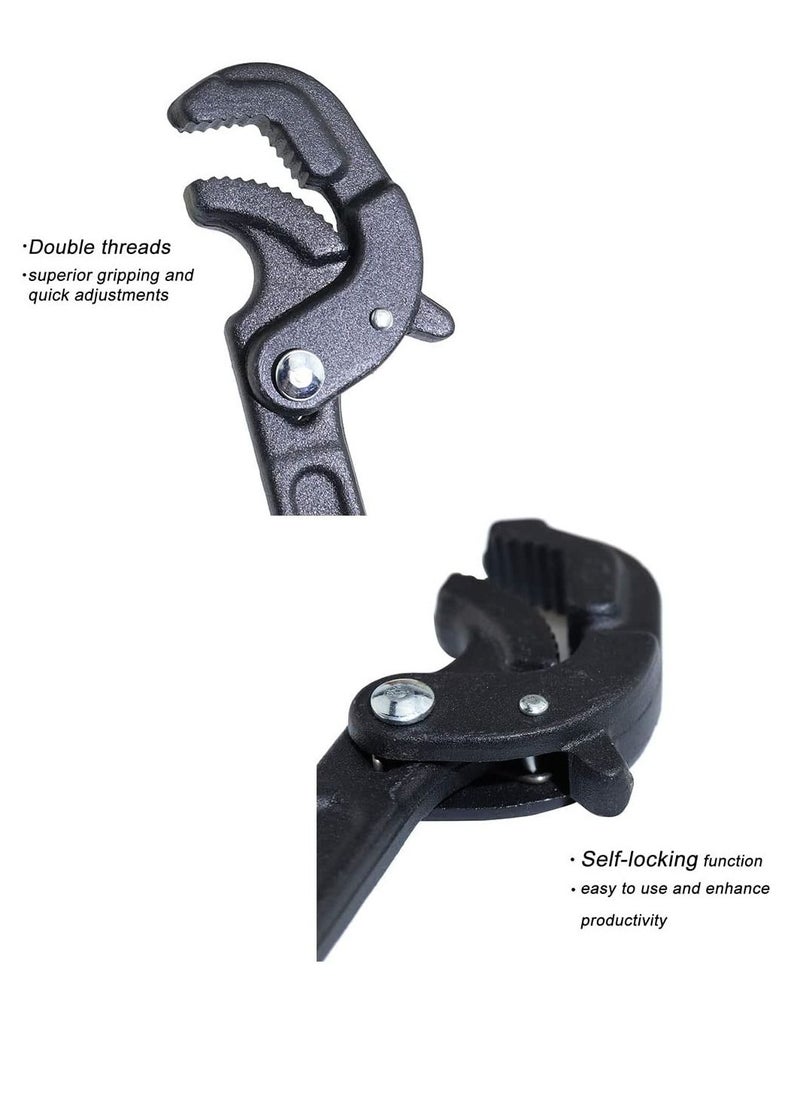 KASTWAVE - 2 Pcs Multi-function Universal Wrench Set, Self Adjusting Spanner Quick Power Grip Pipe Wrench, for Auto Repair and Home Maintenance - Image 1