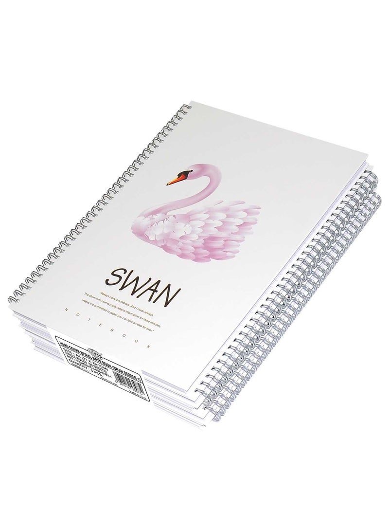 FIS 5 قطع من دفتر ملاحظات حلزوني بغلاف صلب 96 ورقة مقاس A4 بتصميم بجعة - Image 1