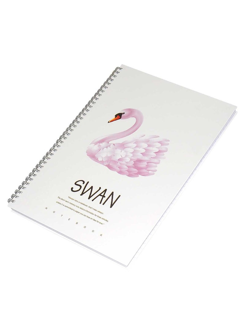 FIS 5 قطع من دفتر ملاحظات حلزوني بغلاف صلب 96 ورقة مقاس A4 بتصميم بجعة - Image 3